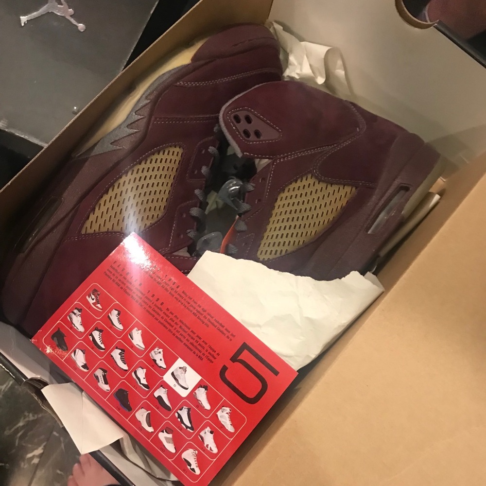 Jordan Retro 5s Burgundy suede